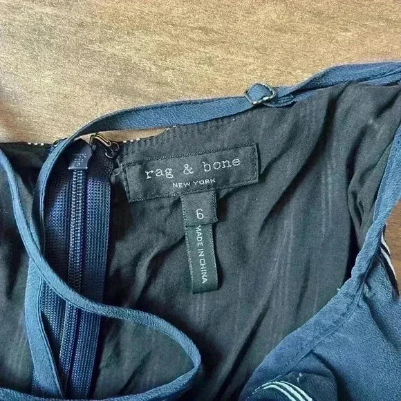 Rag & bone navy logo stripe jumpsuit size 6 - Picture 6 of 7